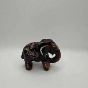 Vtg Soapstone Beautiful Carved Elephant 2.5" X 3"
